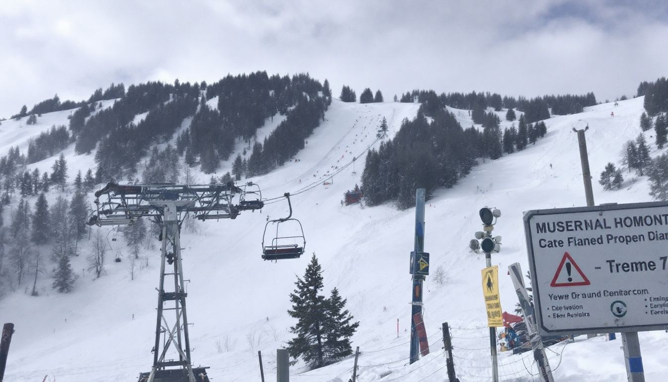 A neglected ski resort with broken lift and poorly marked trails.